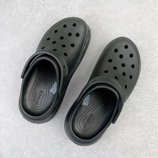 Crocs Echo Clog Black Platform Molded Foam Clog