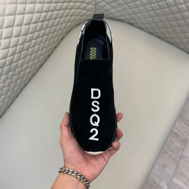 Dsquared2 ICON Black and Blue Slip-On Lifestyle Sneakers