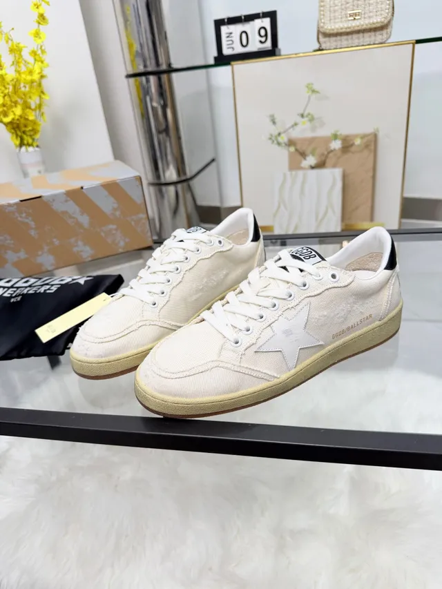Golden Goose Ball Star Off-White Canvas Lifestyle Sneakers