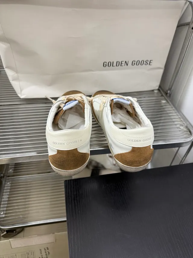 Golden Goose Superstar Distressed White and Brown Lifestyle Sneakers