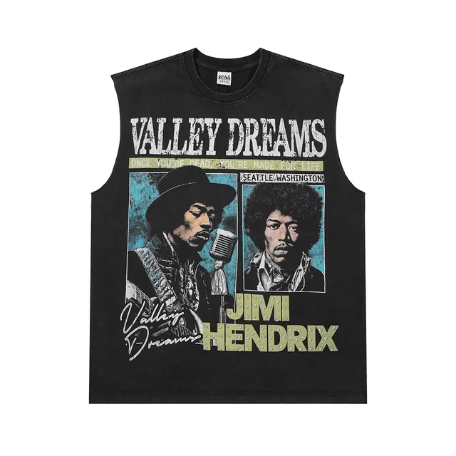Purple and Black Jimi Hendrix Graphic Vest Top