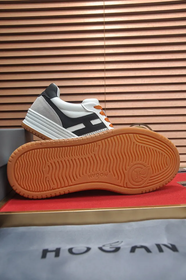 Hogan White Black Low-Top Layered Midsole Lifestyle Sneakers