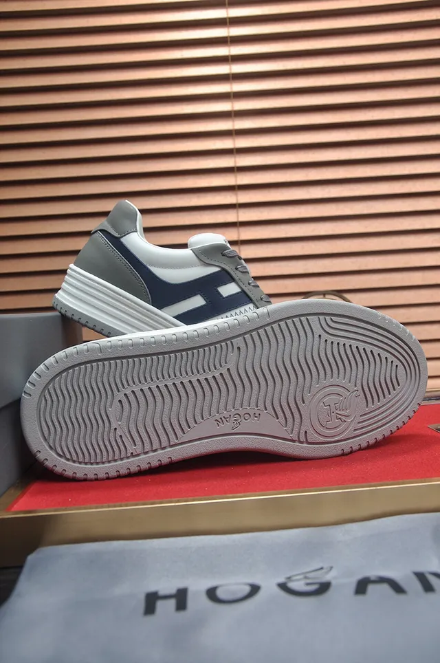 Hogan White Navy Low-Top Layered Sole Lifestyle Sneakers