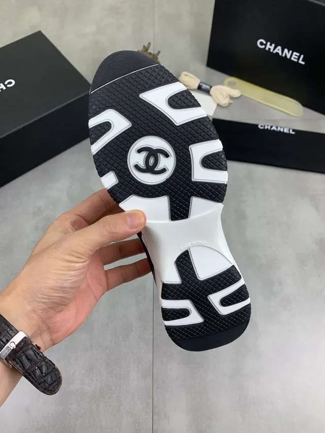 Chanel Runway Sneaker White Black Leather-and-Mesh Upper Dual-Tone Lacing System Chunky Sneakers