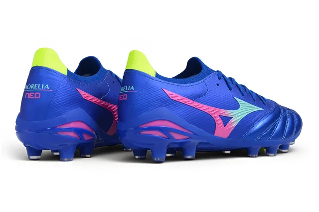 Mizuno Blue Multicolor Quilted Synthetic Leather Mesh Paneling Firm-Ground Soccer Shoes