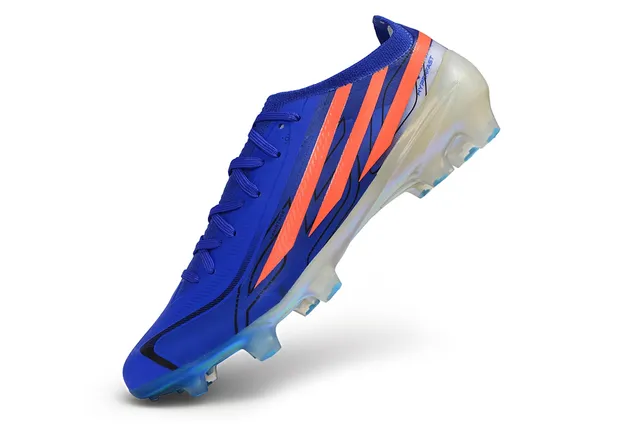 Adidas Blue Orange Low-Cut Synthetic Upper Dynamic Stripe Overlay Firm-Ground Soccer Shoes