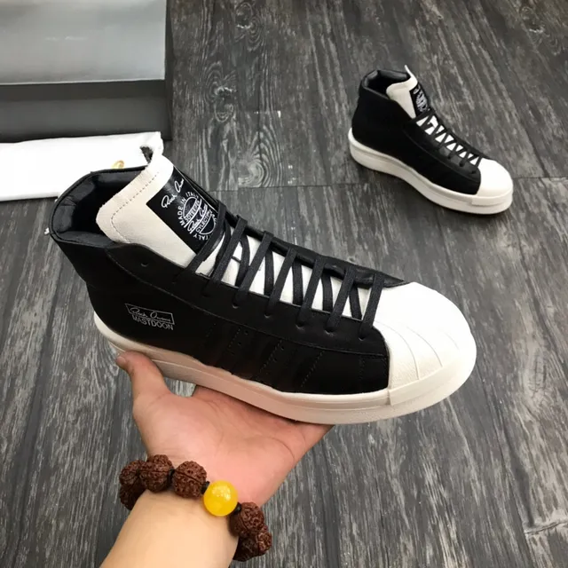 Adidas x Rick Owens Superstar Hi Black and White Lifestyle Sneakers