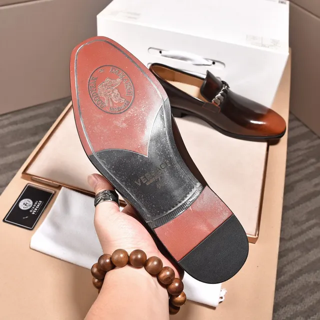 Versace Chain Reaction Two-Tone Brown Gradient Monk Shoes