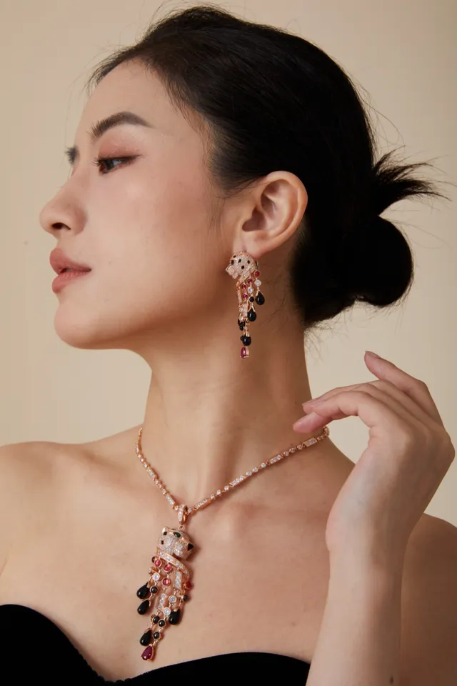 Cartier Panthère Multigem Fringe Earrings