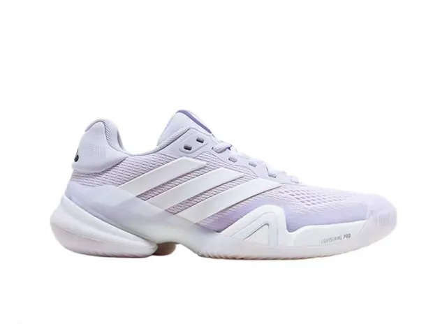Adidas Purple White Breathable Mesh Upper Three-Stripe Side Branding Sneakers