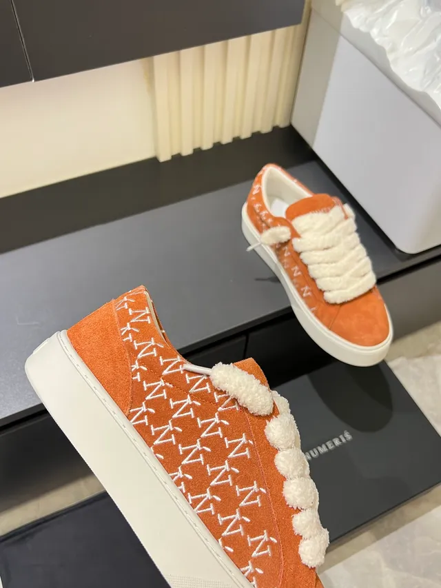 Umbro Orange Suede Monogram Low-Top Sneakers