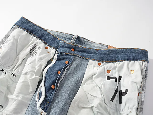 Purple Brand Distressed Light-Wash Slim-Fit Jeans