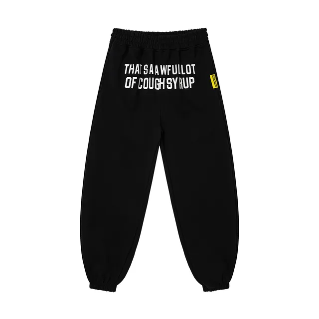 Black Graphic Print Jogger Sweatpants