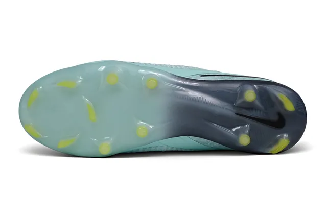 Nike Phantom GT Blue Yellow Knit Upper Translucent Sole Firm-Ground Soccer Shoes