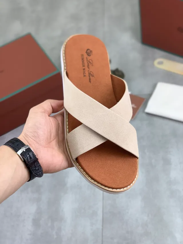 Brown Beige Crossed-Strap Slide-On Casual Sandals