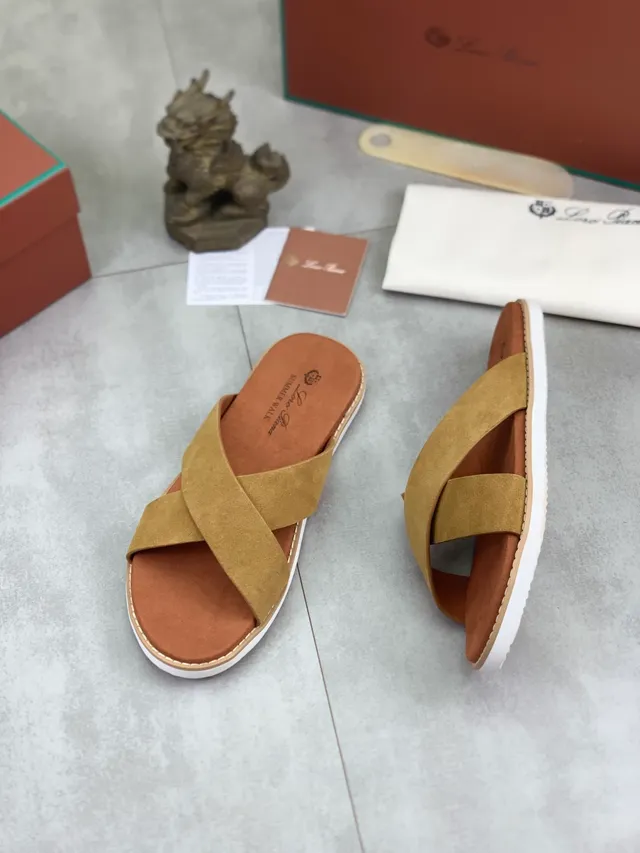 Brown Beige Crossed-Strap Slide-On Casual Sandals