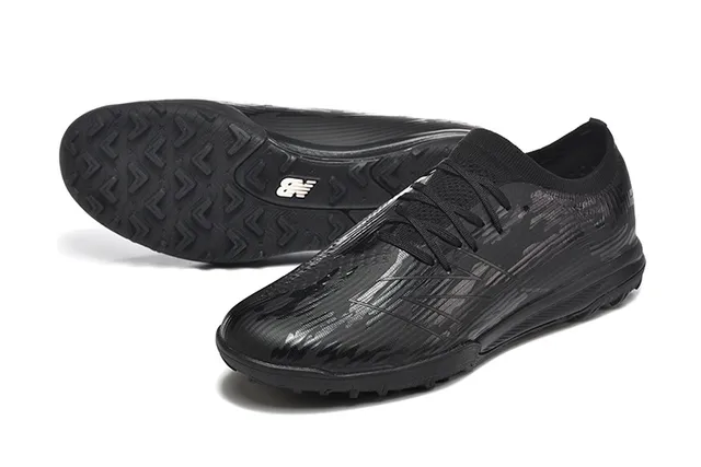 New Balance Black Monochrome Glossy Embossed Upper Turf Soccer Shoes
