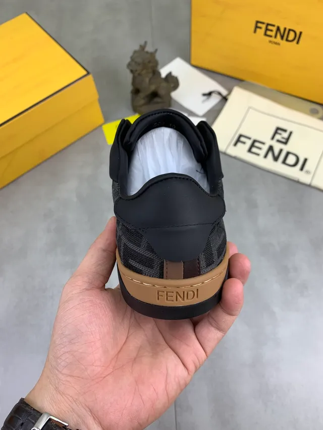 Fendi Speed Trainer Black FF Monogram Slip-On Lifestyle Sneakers