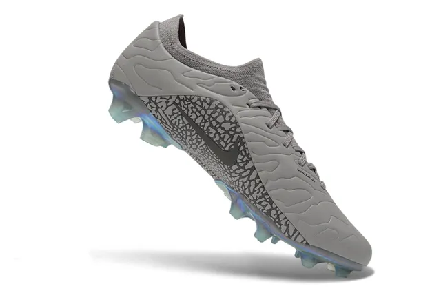 Air Jordan Gray Red Elephant Print Overlay Iridescent Holographic Outsole Firm-Ground Soccer Shoes