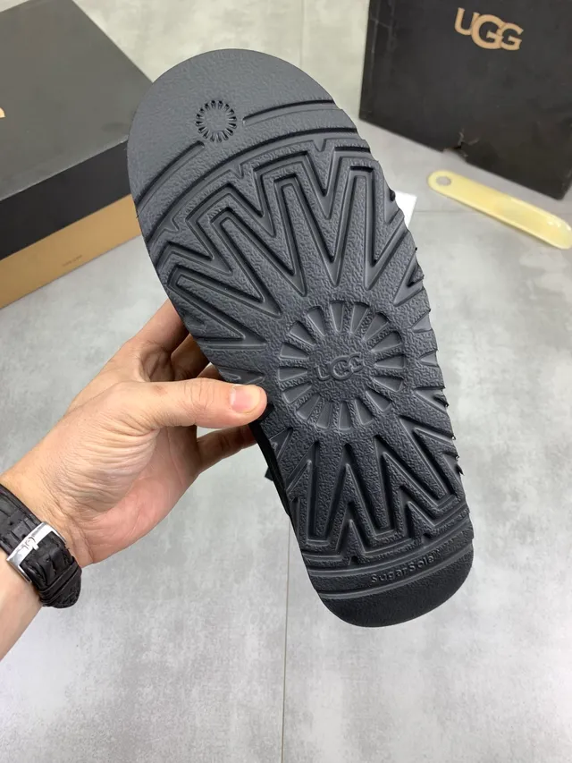 UGG Tasman Charcoal Suede Shearling-Lined Snow Boots