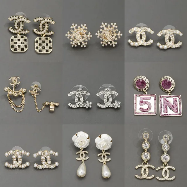 Chanel CC Logo Pearl and Crystal Earrings
