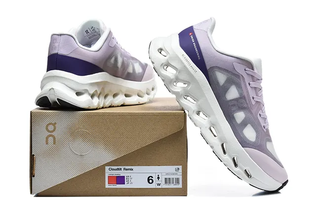 On Black White Engineered Mesh Upper Open Hexagonal CloudTec Pods Running Shoes