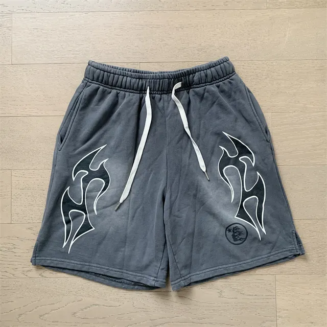 Tribal Flame Graphic Drawstring Shorts