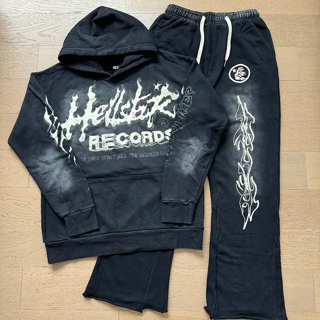 Hellstar Records Flame Graphic Red Tracksuit