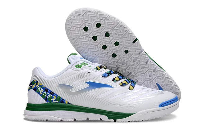 Joma Indoor Soccer Shoes White Blue Low-Top Synthetic Upper Sneakers