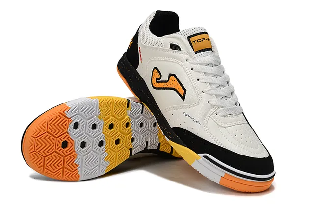 Joma Top-Flex White Black Lace-Up Perforated Mesh Upper Sneakers