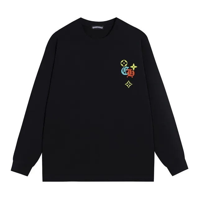 Louis Vuitton Black Multicolor Long-Sleeve Crewneck T-Shirt