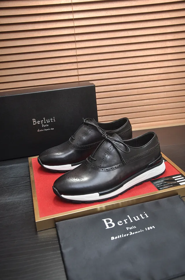 Black White Leather Detailing Brogue