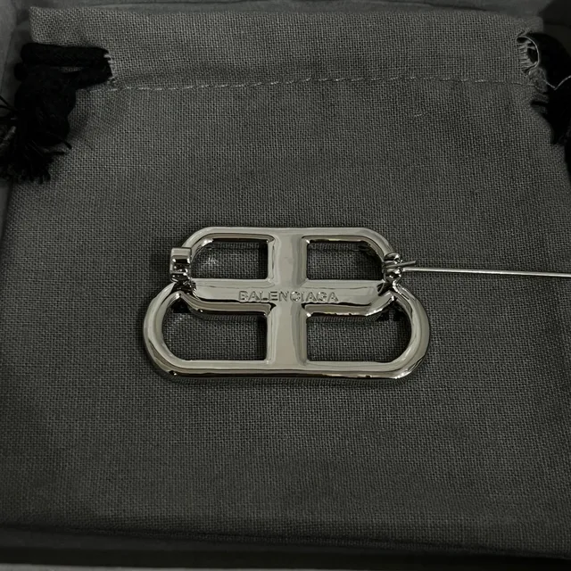 Balenciaga Double-B Pavé Crystal Brooch