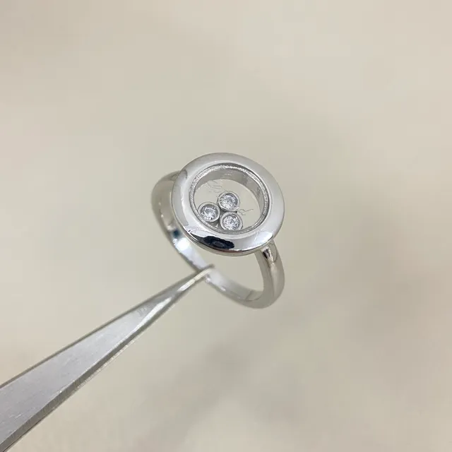 Chopard Happy Diamonds Rotating Black Dial Ring