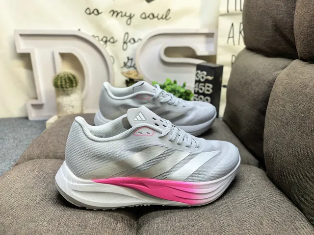 Adidas Blue Silver Engineered Mesh Upper Sculpted Dual-Density Midsole Running Shoes