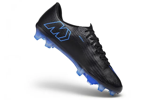 Nike Black Blue Flyweave Upper Translucent Soleplate Firm-Ground Soccer Shoes