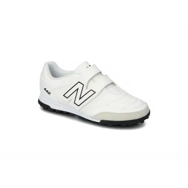New Balance 442 White Black Low-Top Velcro Strap Closure Turf Soccer Shoes