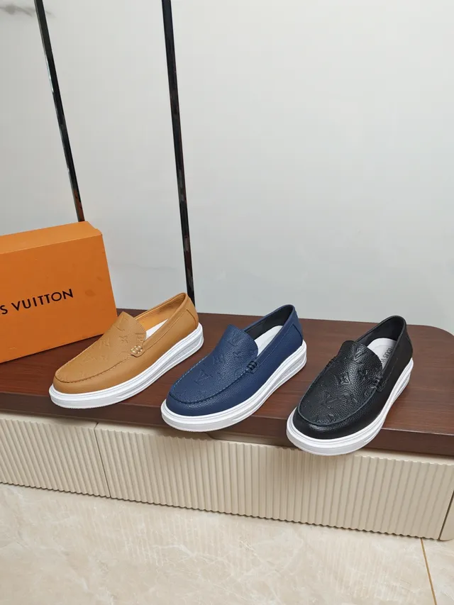 Louis Vuitton Run Away Black Monogram Leather Platform Loafers