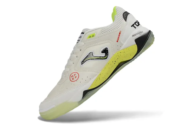 Joma White Yellow Low-Top Lace-Up Perforated Mesh Upper Sneakers