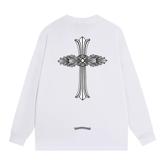 Chrome Hearts Ornate Cross Graphic Black Long-Sleeve T-Shirt