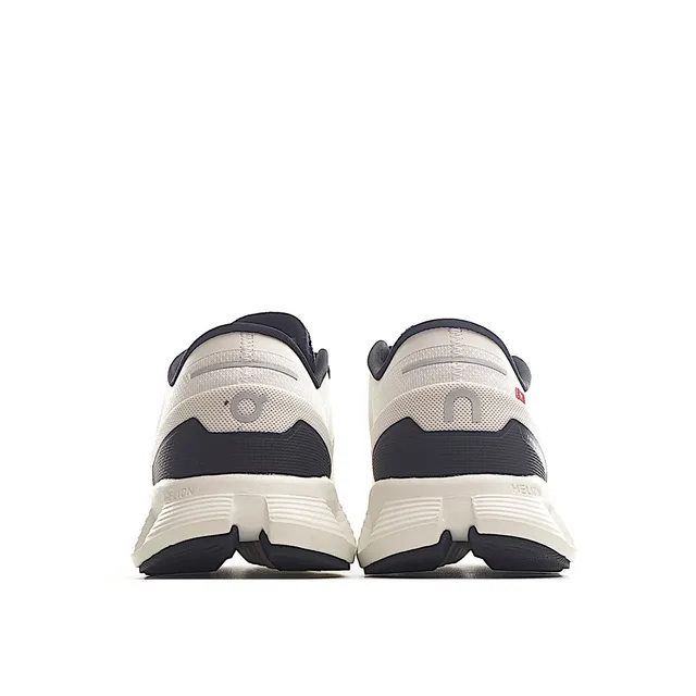 On Cloudmonster Off-White and Navy Running Shoes