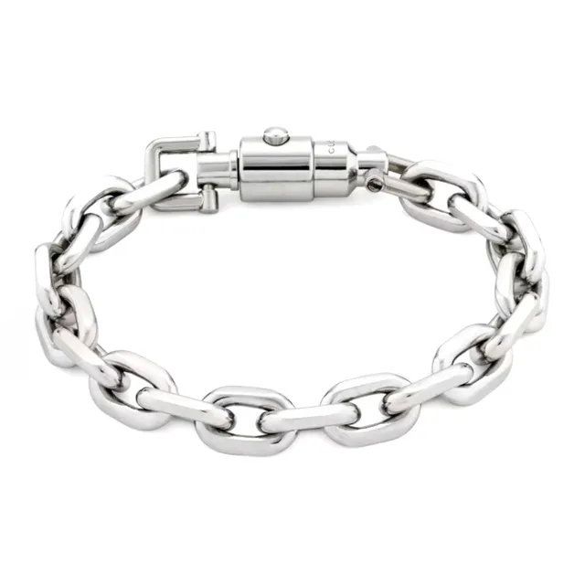 Gucci Chunky Curb Chain Silver Bracelet
