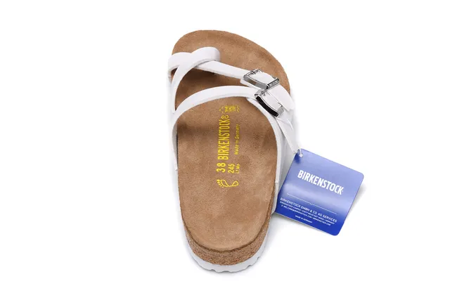 Birkenstock Arizona White Two-Strap Buckle Casual Sandals