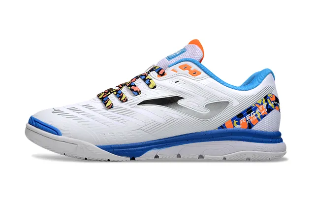 Joma Indoor Soccer Shoes White Blue Low-Top Synthetic Upper Sneakers