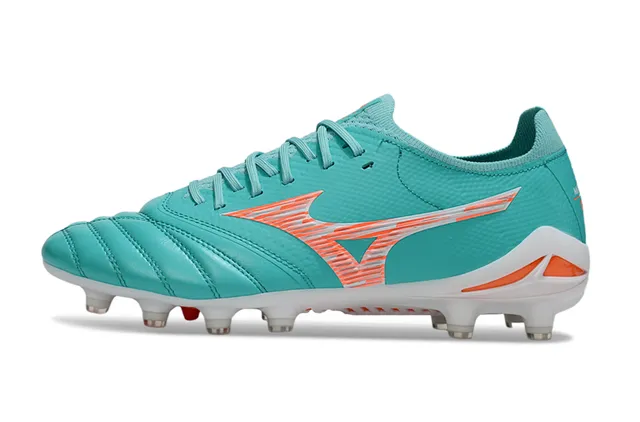 Mizuno Blue Orange Low-Cut Synthetic Leather Upper Firm-Ground Soccer Shoes