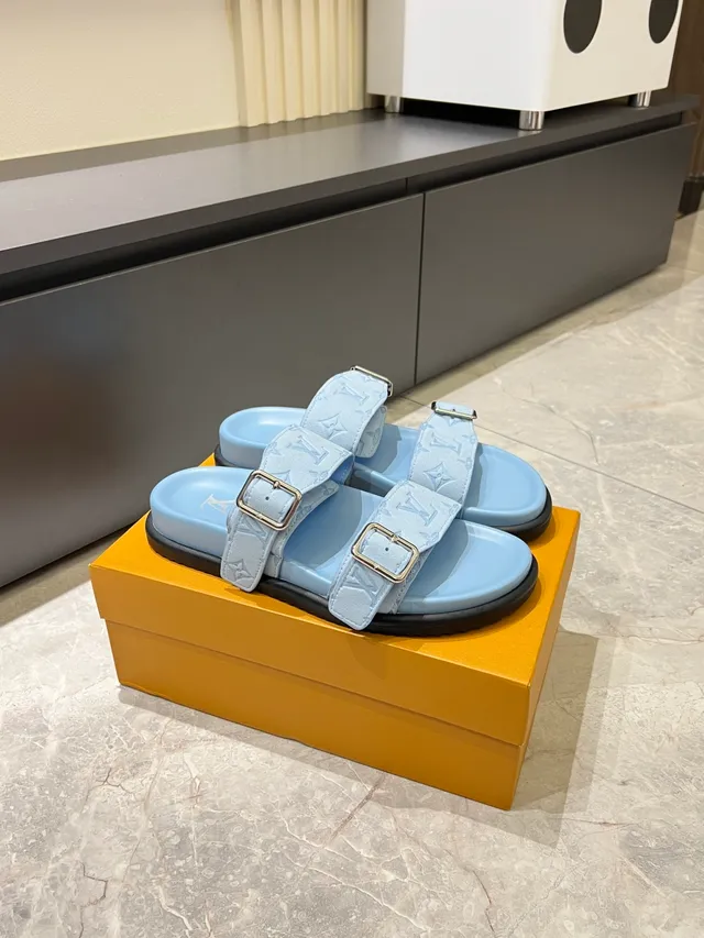 Louis Vuitton Slide Monogram Double-Strap Casual Sandals