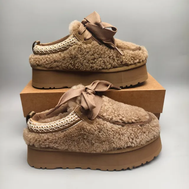 UGG Tasman Tan Shearling Platform Loafer