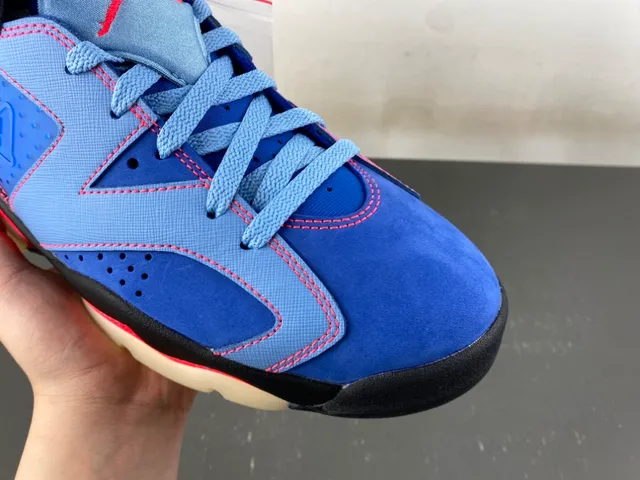 Air Jordan 6 Blue and Red High-Top Basketball Shoes