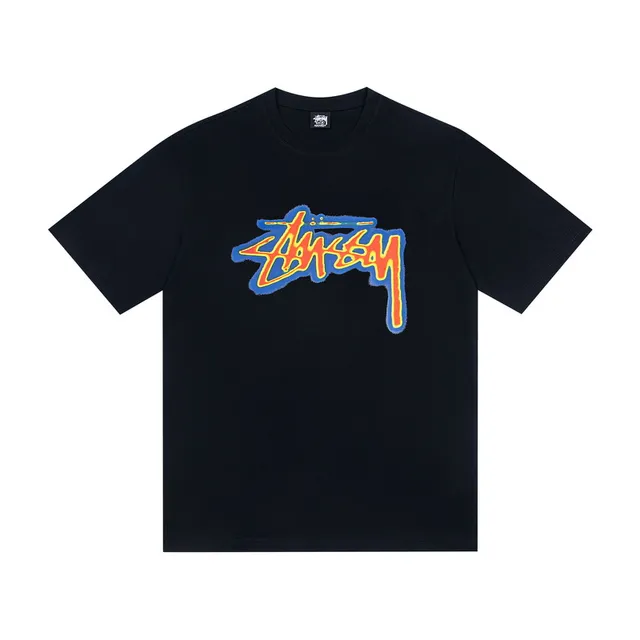 Stussy Stock Logo Multicolor Graphic T-Shirt