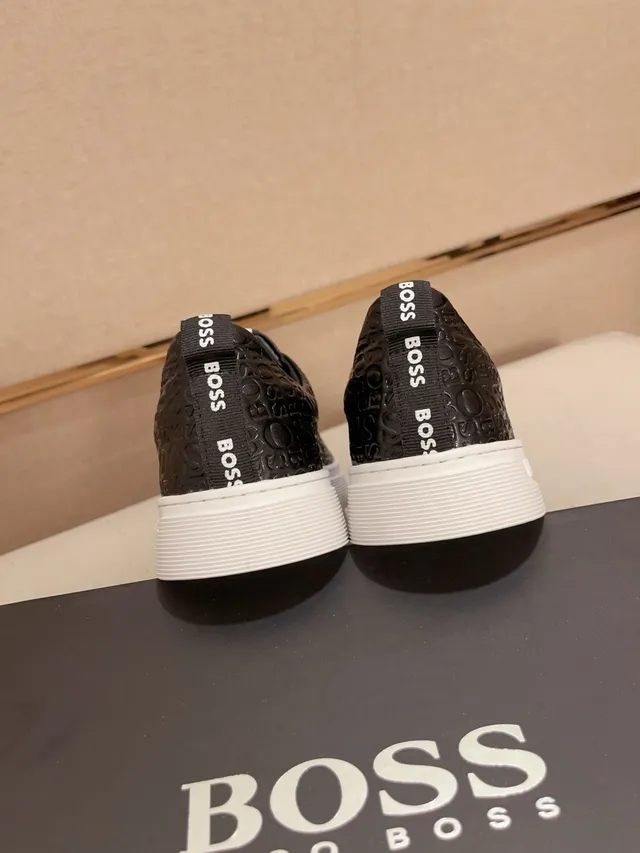 Hugo Boss Logo-Embossed Black Slip-On Lifestyle Sneakers